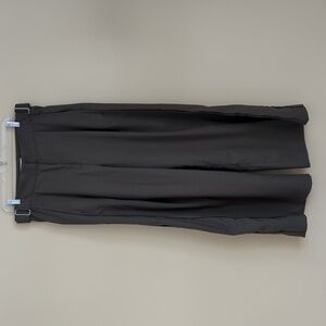 Size 12 H&M Edition Wide Leg Trousers Pants Brown With Buckle Detail